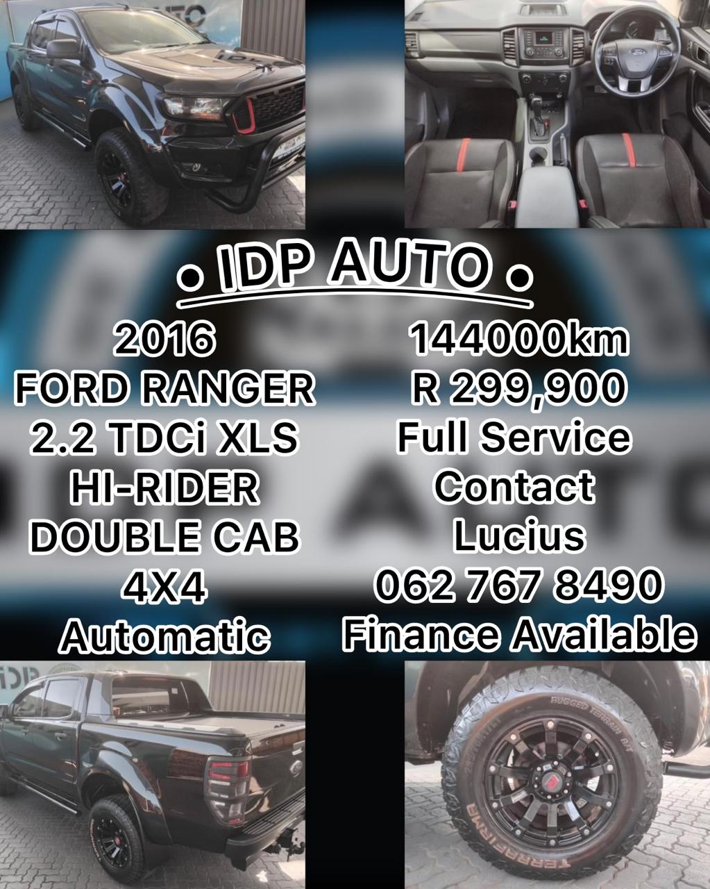 2016 FORD Ranger 2.2 TDCi XL HI-RIDER 4X4 Double Cab